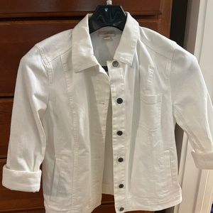 J Jill denim jacket white small